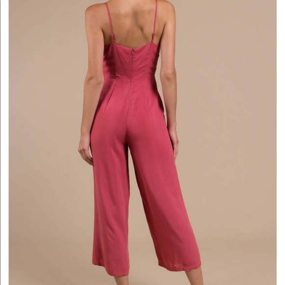 TOBI RENEGADE BERRY TIE-FRONT JUMPSUIT - Picture 3 of 6